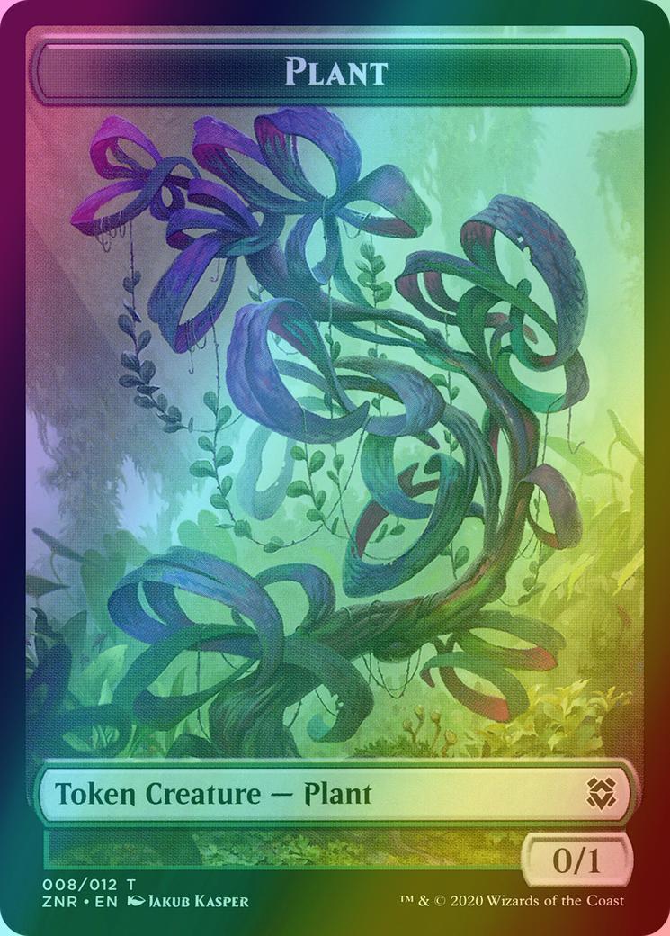Angel Warrior Token (01) // Plant Token (08) [Zendikar Rising Tokens] [Foil] - Image 2