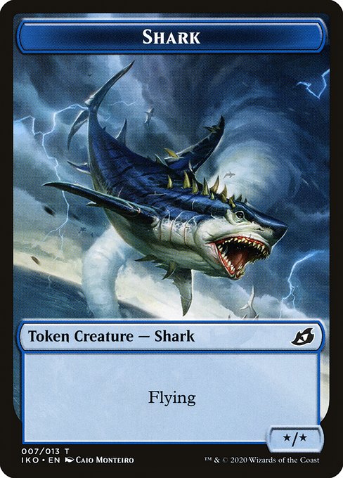 Angel Warrior Token (01) // Shark Token (07) [ZNR/IKO Set Symbol] [Challenger Deck 2021 Tokens] [Non-Foil] - Image 2