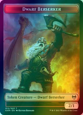Angel Warrior Token (02) // Dwarf Berserker Token (12) [Kaldheim Tokens] [Foil] - Image 2