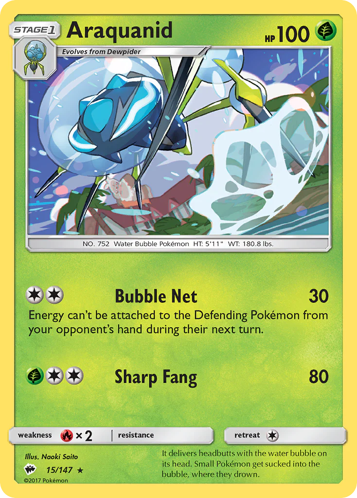 Araquanid - 15/147 - Rare [sm3-15] [Non-Holo]