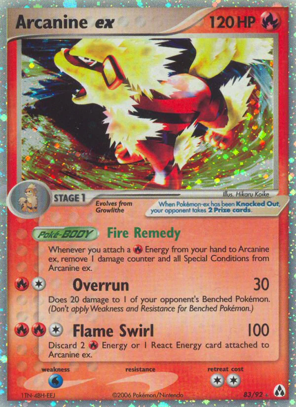 Arcanine ex - 83/92 - Rare Holo EX [ex12-83] [Ultra]