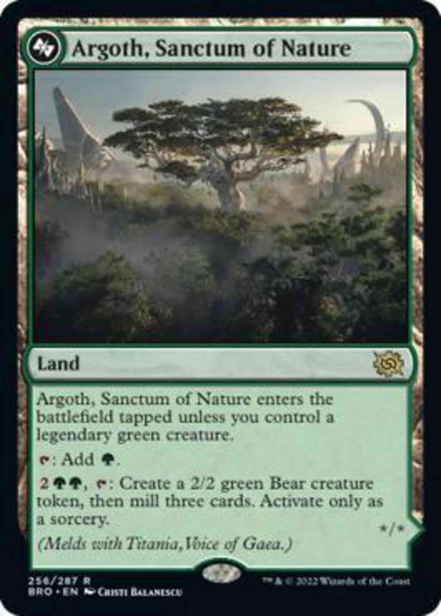 Argoth, Sanctum of Nature // Titania, Gaea Incarnate [256a] [The Brothers' War] [Non-Foil]