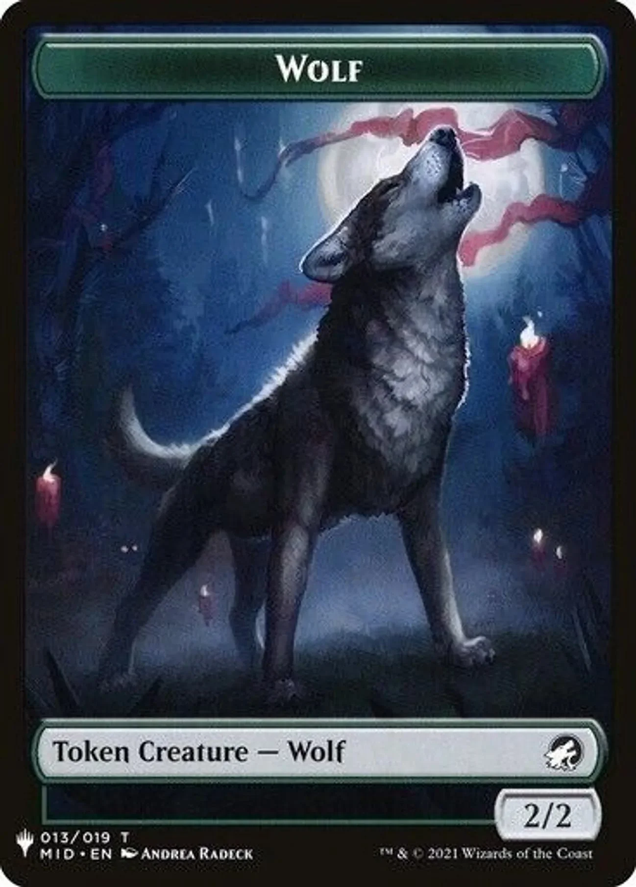 Ashaya, the Awoken World Token (07) // Wolf Token (13) [TORI-7] [ORI/MID Set Symbol] [The List] [Non-Foil] - Image 2