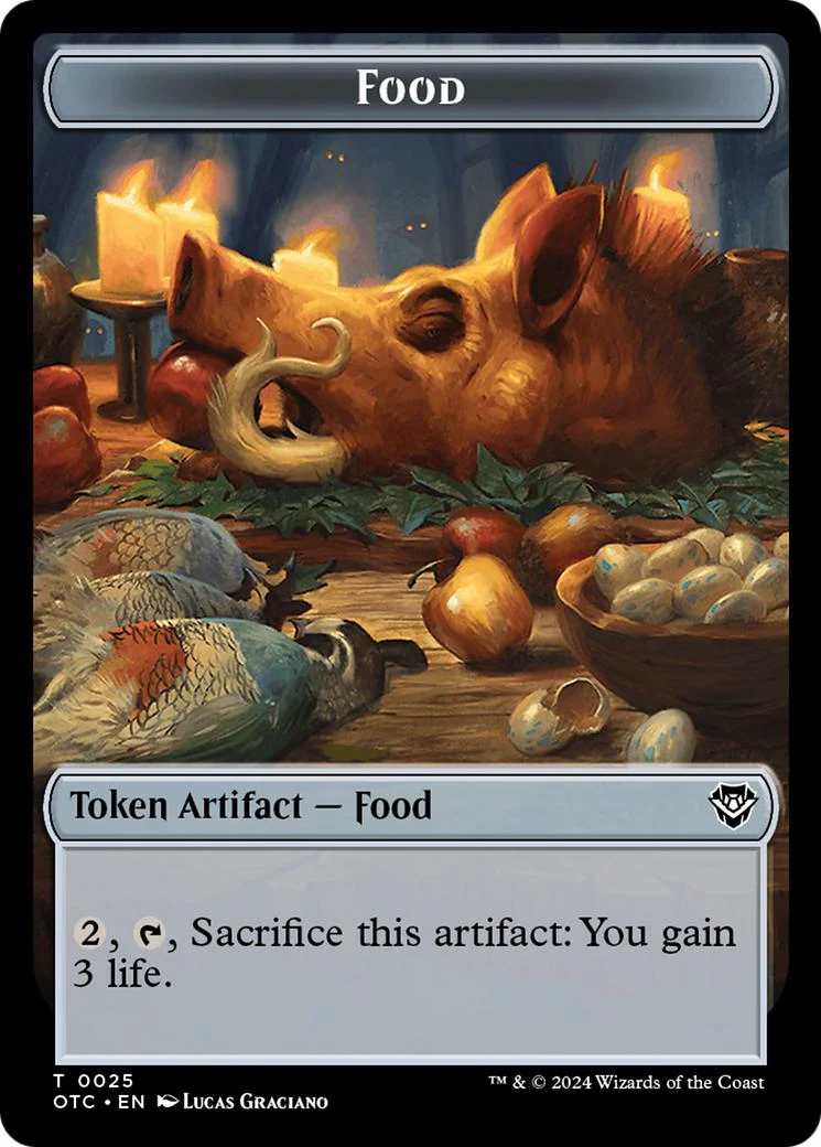 Assassin Token (07) // Food Token (25) [Outlaws of Thunder Junction: Commander: Tokens] [Non-Foil] - Image 2