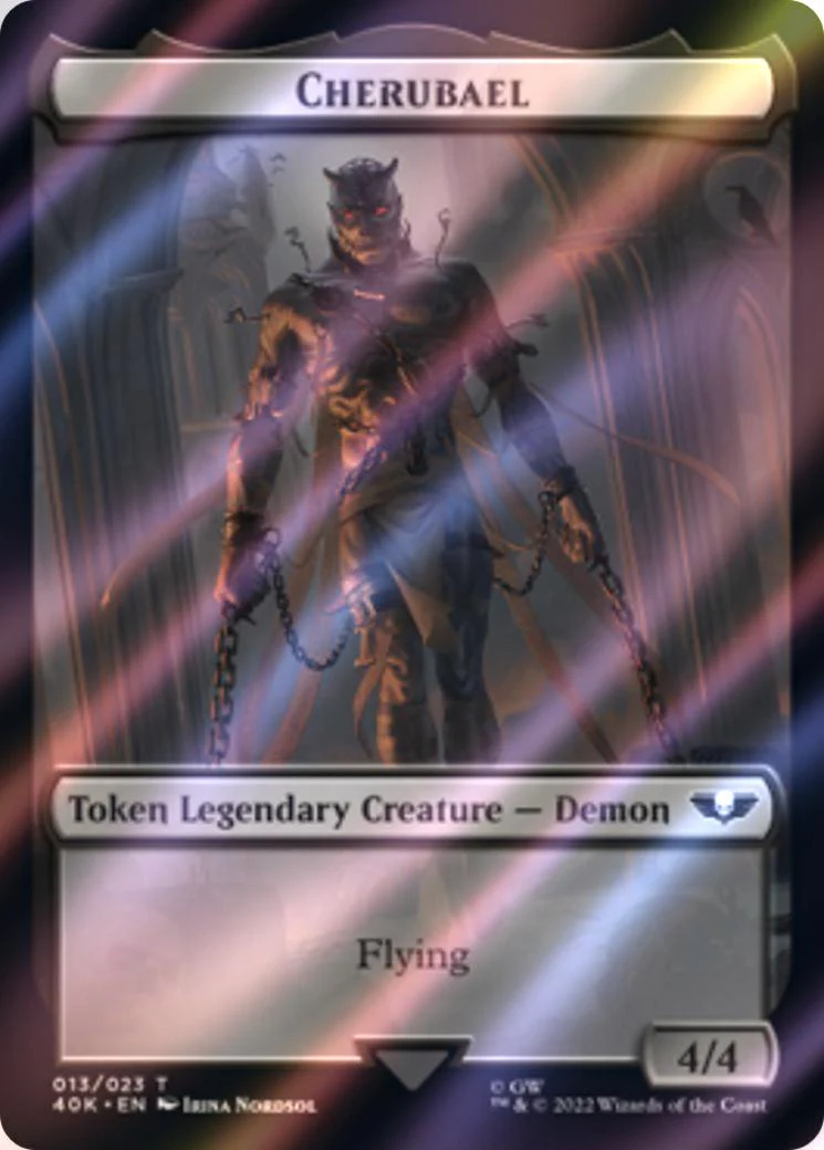 Astartes Warrior Token (01) // Cherubael Token (13) [Universes Beyond: Warhammer 40,000: Tokens] [Surge Foil] - Image 2