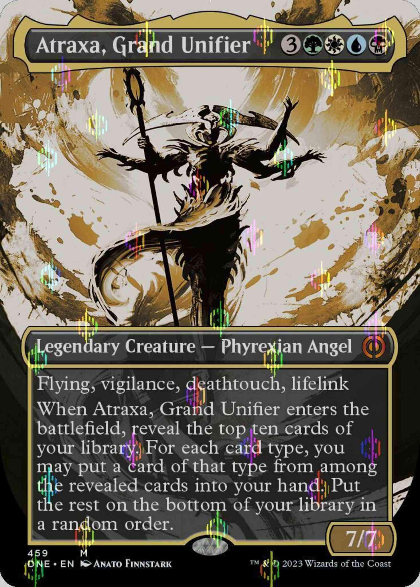 Atraxa, Grand Unifier [459] [Borderless] [Ichor] [Phyrexia: All Will Be One] [Compleat Foil]