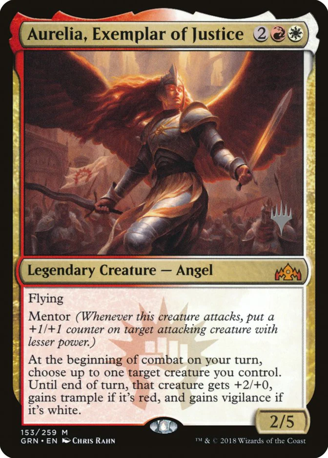 Aurelia, Exemplar of Justice [153p] [Promo Pack] [Guilds of Ravnica Promos] [Foil]