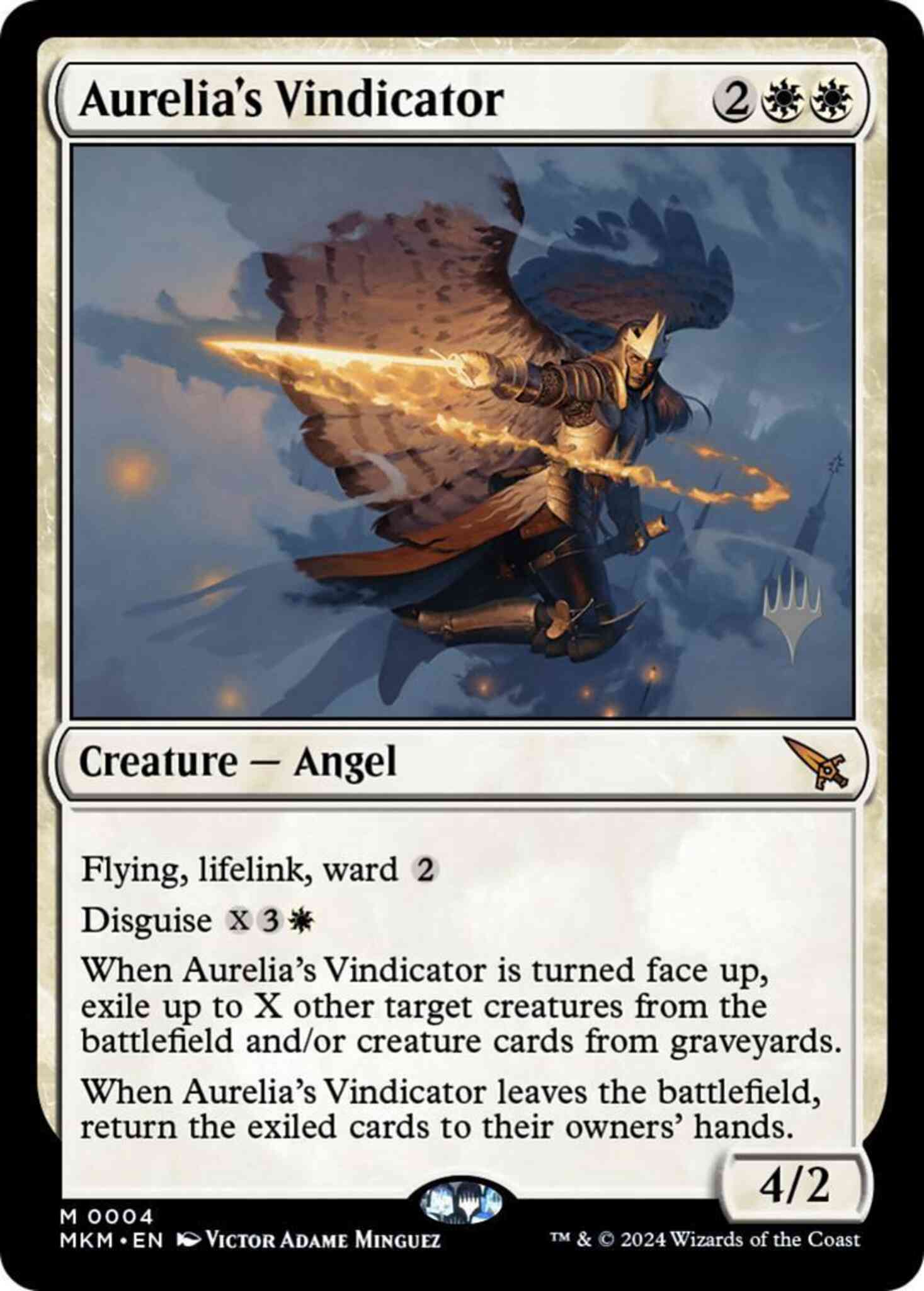 Aurelia's Vindicator [4p] [Promo Pack] [Murders at Karlov Manor: Promos] [Non-Foil]