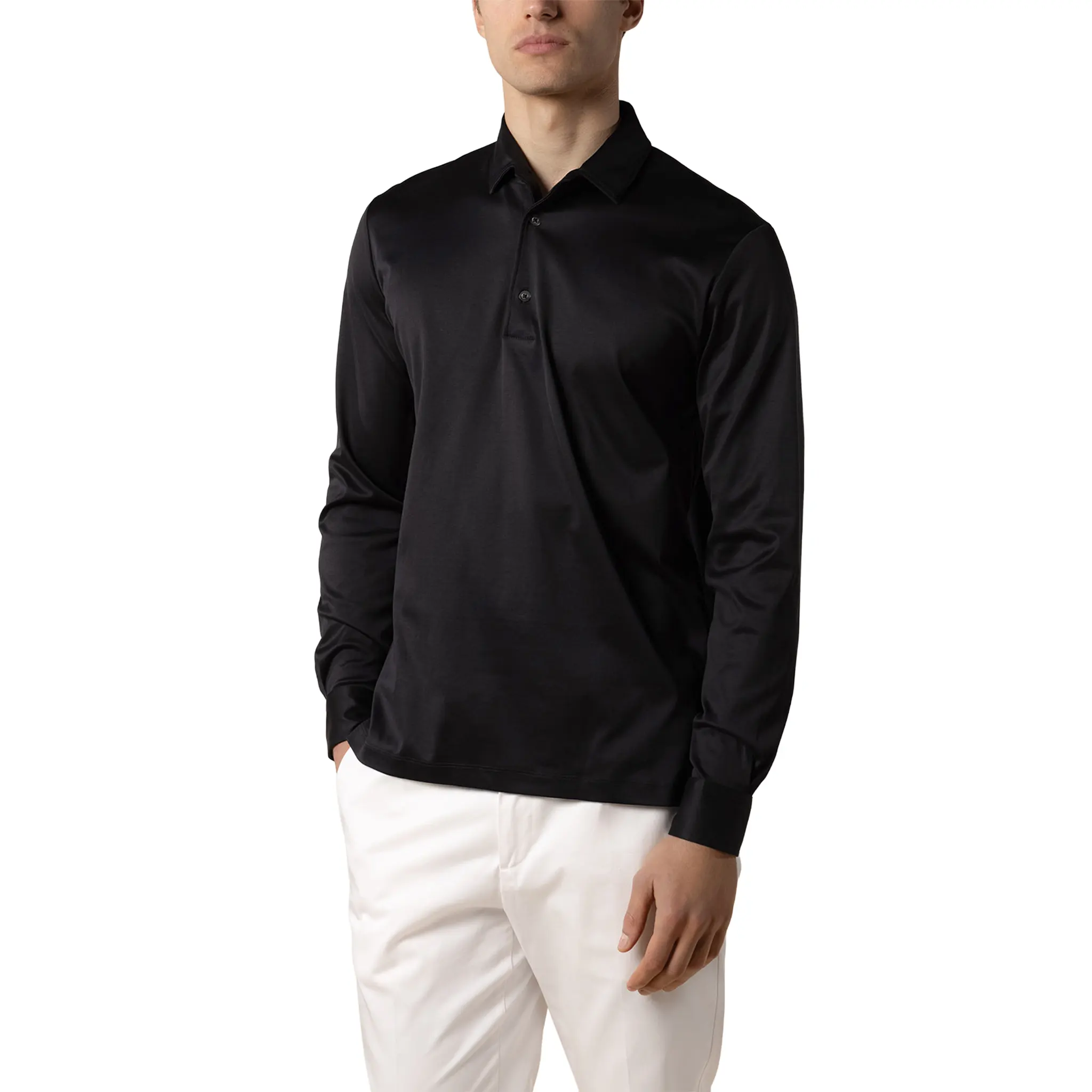 Aurélien Aur1 L/S Black Polo Shirt - Image 4