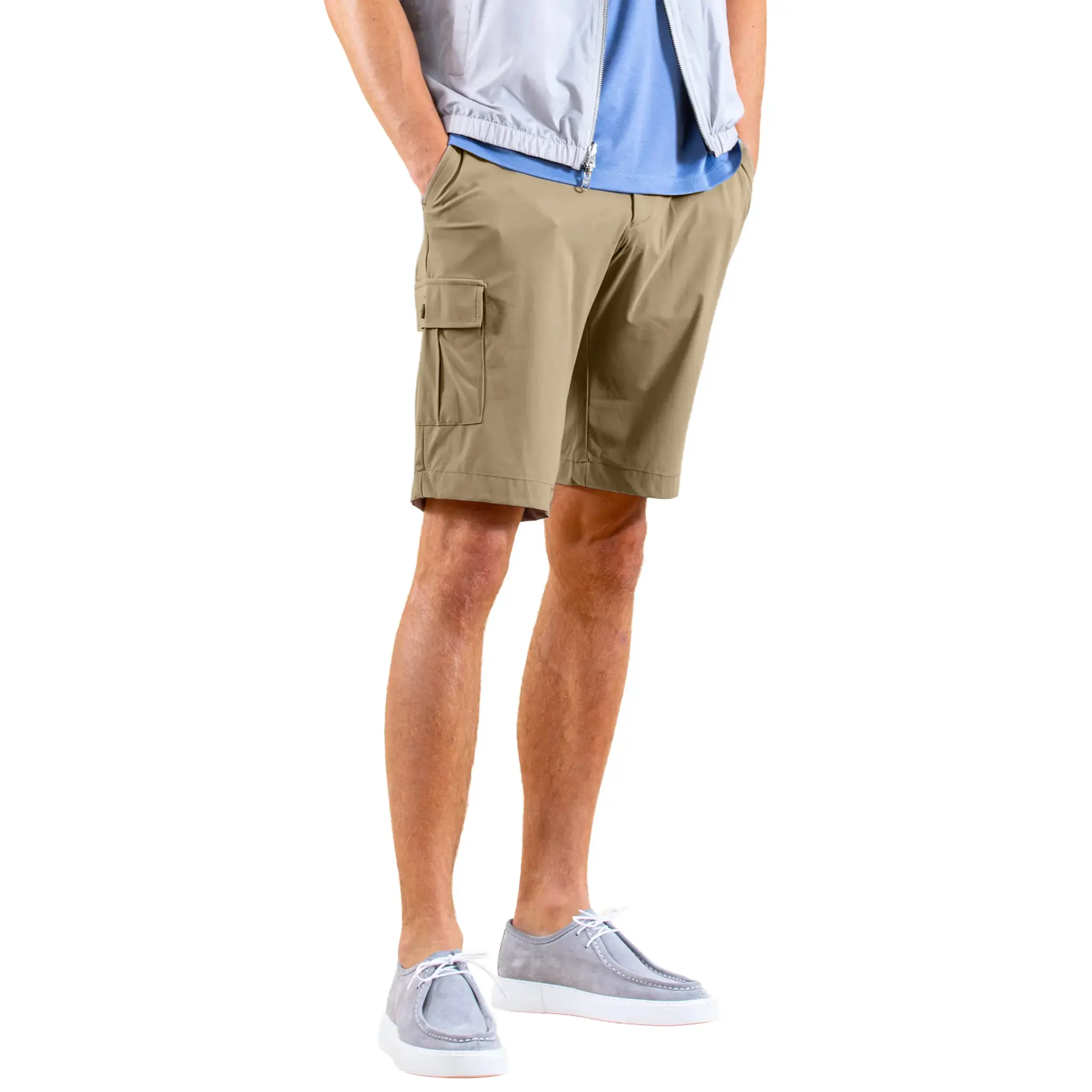 Be Gentle Stretch Active Cargo Taupe Brown Shorts - Image 2