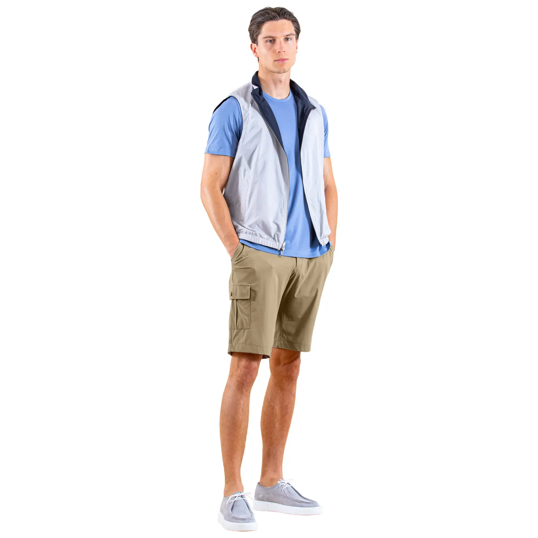 Be Gentle Stretch Active Cargo Taupe Brown Shorts - Image 3