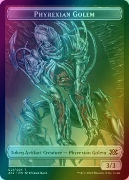 Bear Token (14) // Phyrexian Golem Token (21) [Double Masters 2022: Tokens] [Foil] - Image 2