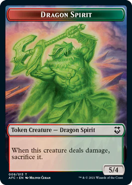Beast Token (07) // Dragon Spirit Token (09) [Adventures In The Forgotten Realms Commander: Tokens] [Non-Foil] - Image 2