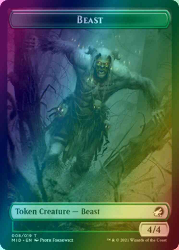 Beast Token (08) // Clue Token (16) [Innistrad: Midnight Hunt: Tokens] [Foil]