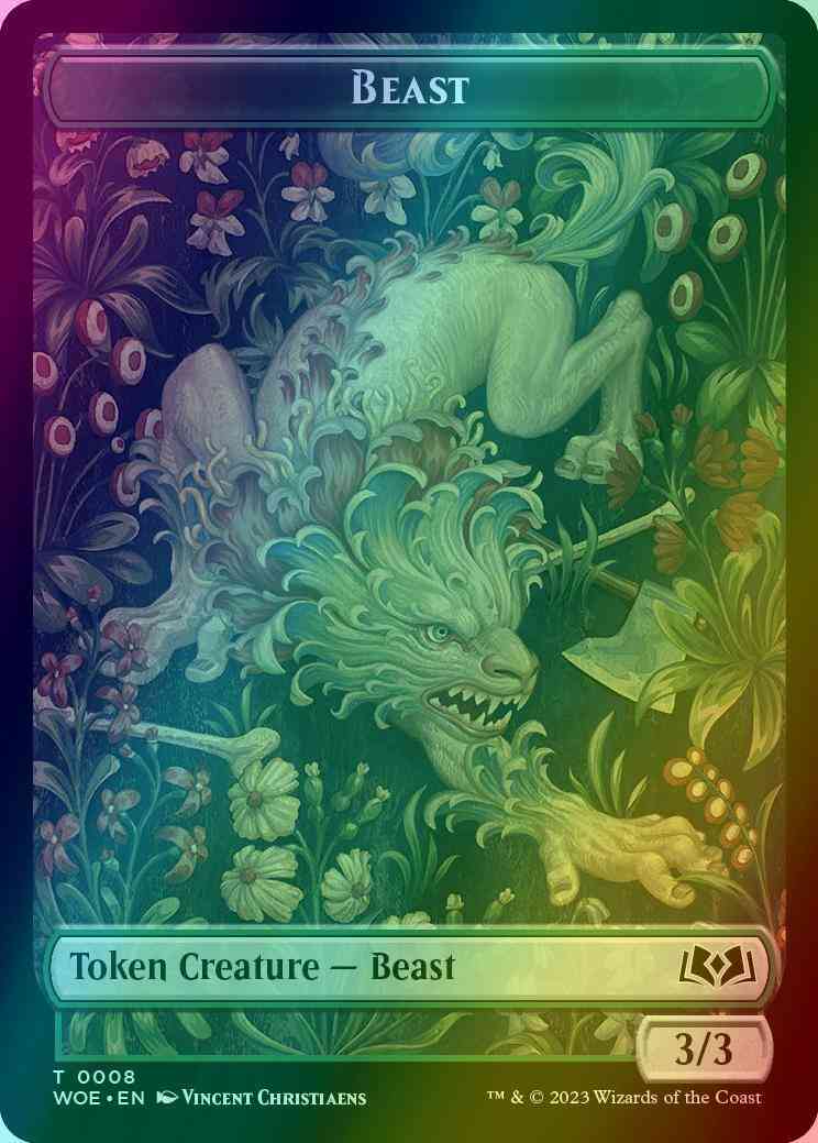 Beast Token (08) // Food Token (11) [Wilds of Eldraine: Tokens] [Foil]