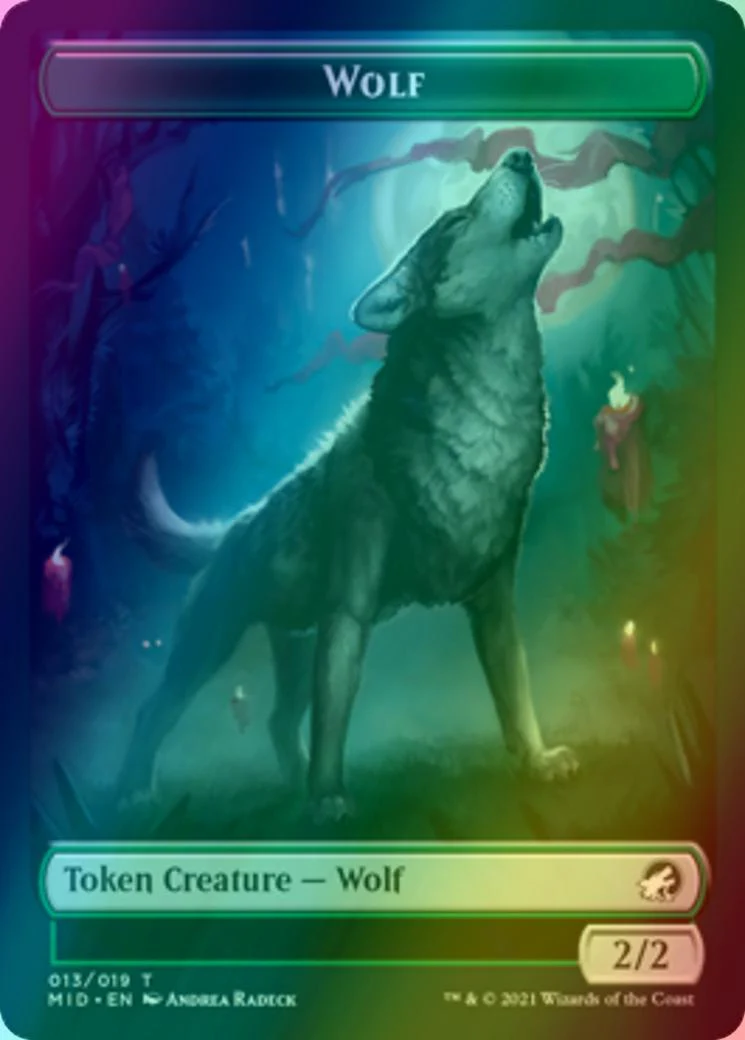 Beast Token (08) // Wolf Token (13) [Innistrad: Midnight Hunt: Tokens] [Foil] - Image 2