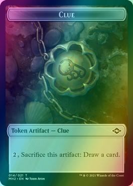Beast Token (09) // Clue Token (14) [Modern Horizons 2 Tokens] [Foil] - Image 2