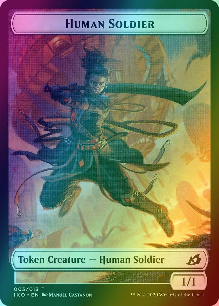 Beast Token (10) // Human Soldier Token (03) [Ikoria Lair of Behemoths Tokens] [Foil] - Image 2