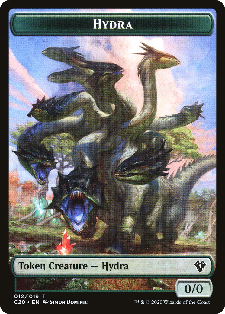 Beast Token (10) // Hydra Token (12) [IKO/C20 Set Symbol] [Commander 2020 Tokens] [Non-Foil] - Image 2