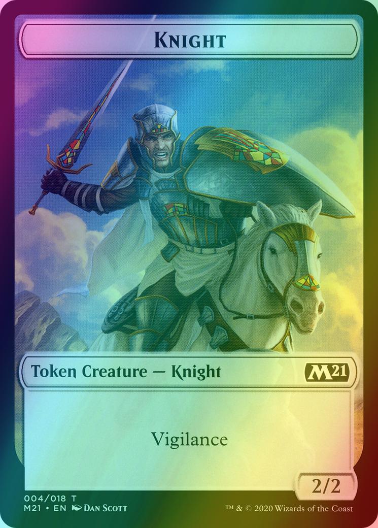 Beast Token (10) // Knight Token (04) [Core Set 2021 Tokens] [Foil] - Image 2