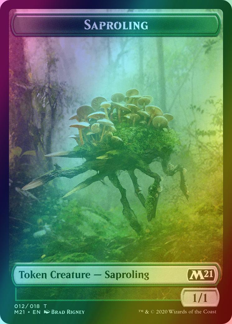 Beast Token (10) // Saproling Token (12) [Core Set 2021 Tokens] [Foil] - Image 2