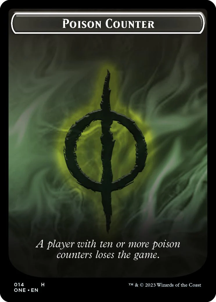 Beast Token (13) // Poison Counter Token (14) [Phyrexia: All Will Be One: Commander: Tokens] [Non-Foil] - Image 2
