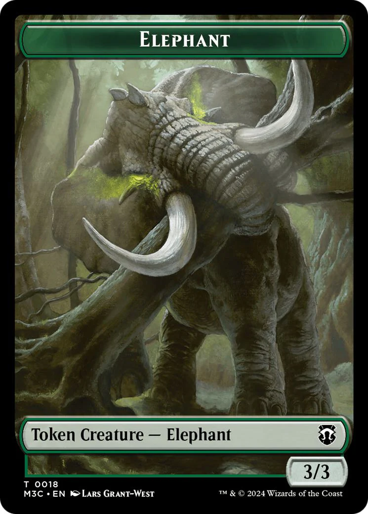 Beast Token (16) // Elephant Token (18) [Modern Horizons 3: Commander: Tokens] [Non-Foil/Ripple Foil] - Image 2