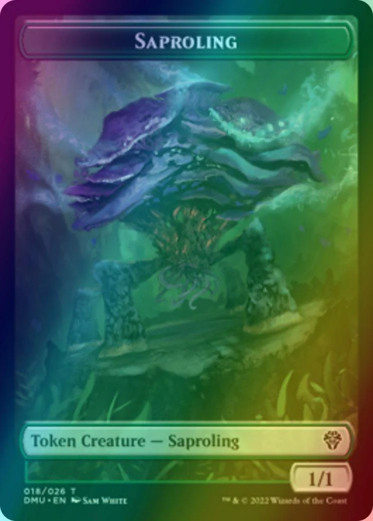 Beast Token (16) // Saproling Token (18) [DMU/DMU Set Symbol] [Dominaria United: Tokens] [Foil] - Image 2