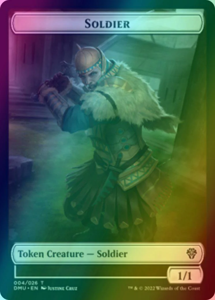 Beast Token (16) // Soldier Token (04) [DMU/DMU Set Symbol] [Dominaria United: Tokens] [Foil] - Image 2