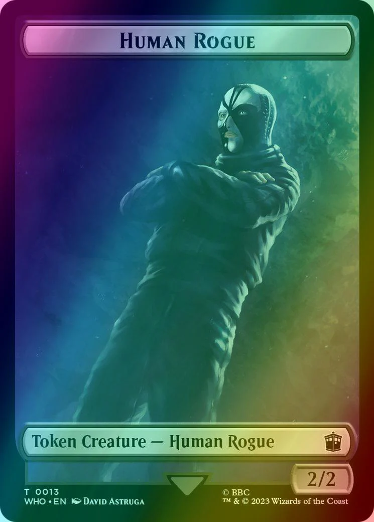 Beast Token (17) // Human Rogue Token (13) [Universes Beyond: Doctor Who: Tokens] [Foil] - Image 2
