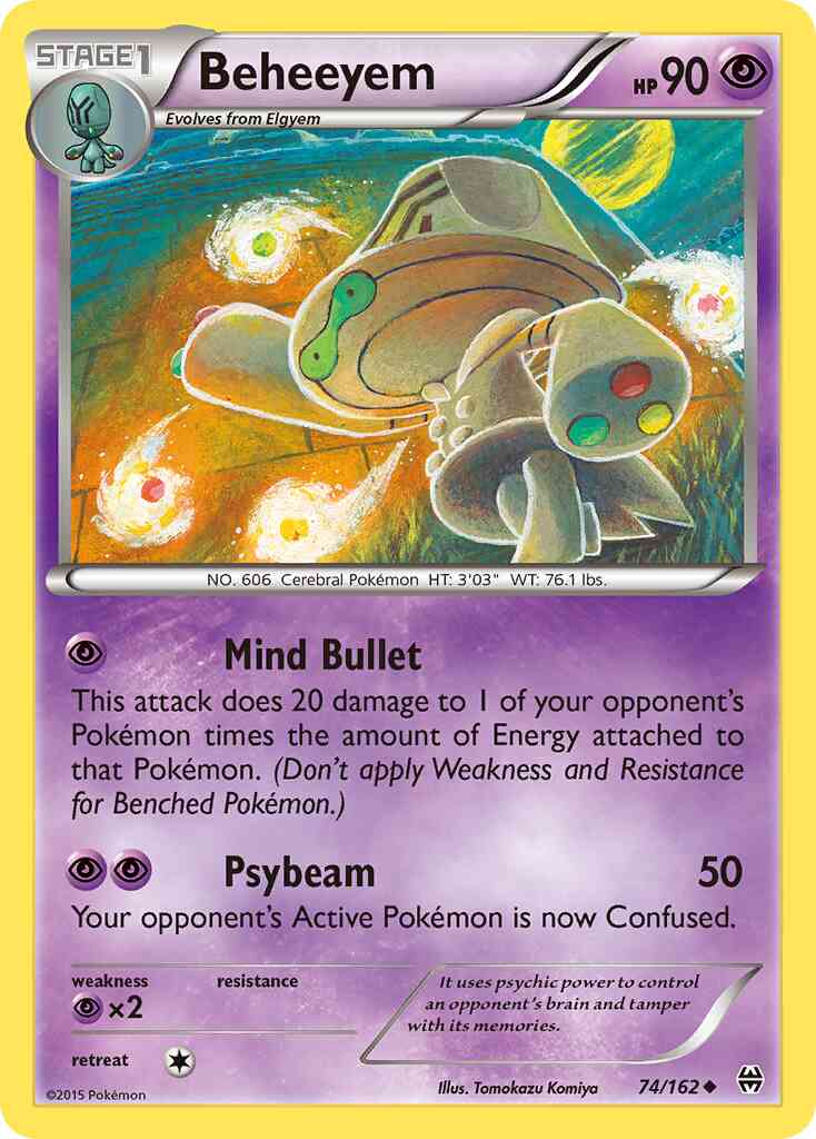 Beheeyem - 74/162 - Uncommon [xy8-74] [Reverse Holo]