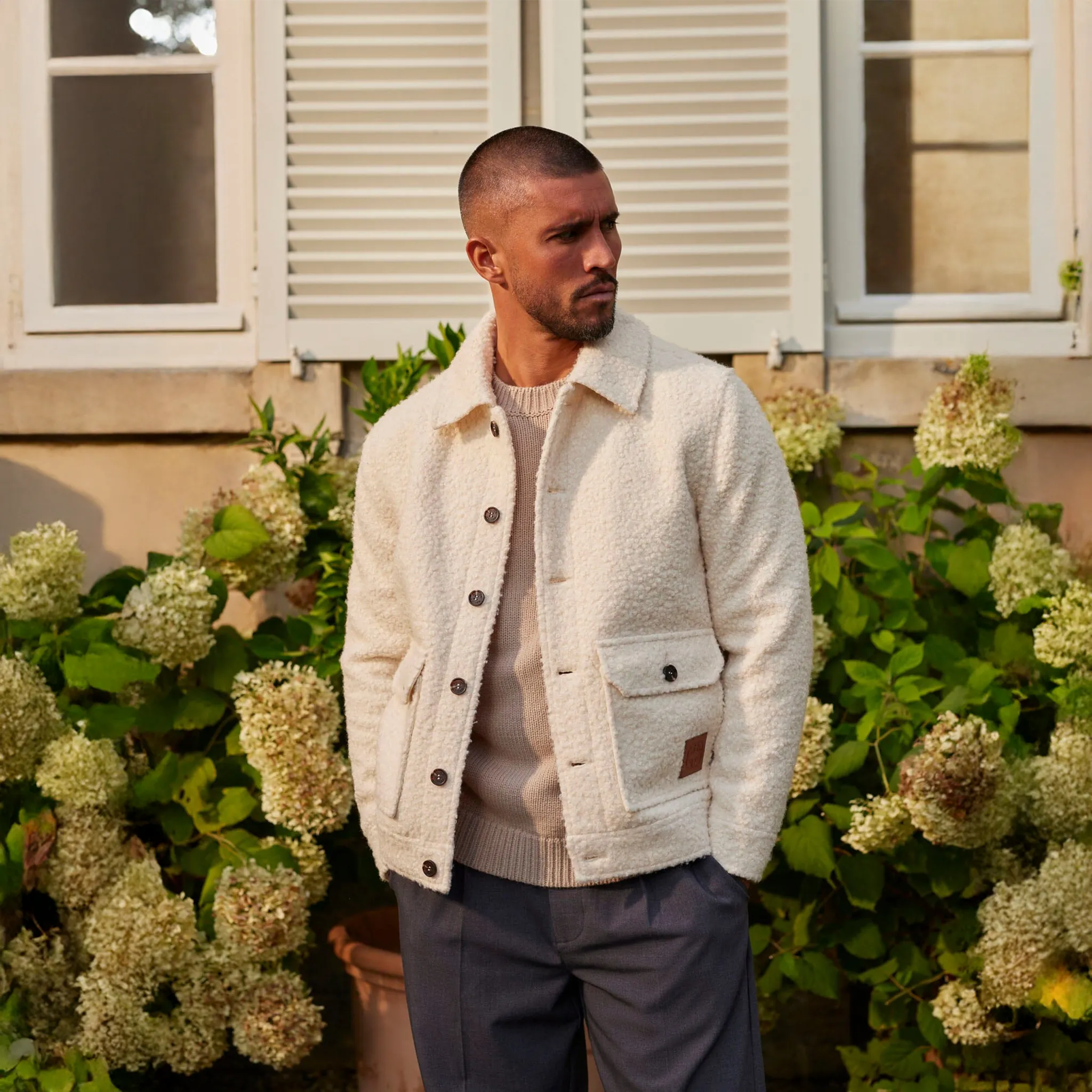 Belier Boucle Ecru Wool Jacket - Image 3