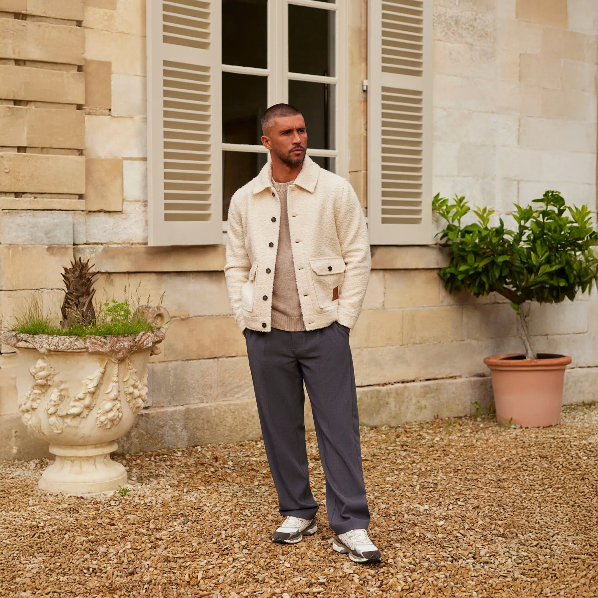 Belier Boucle Ecru Wool Jacket - Image 5