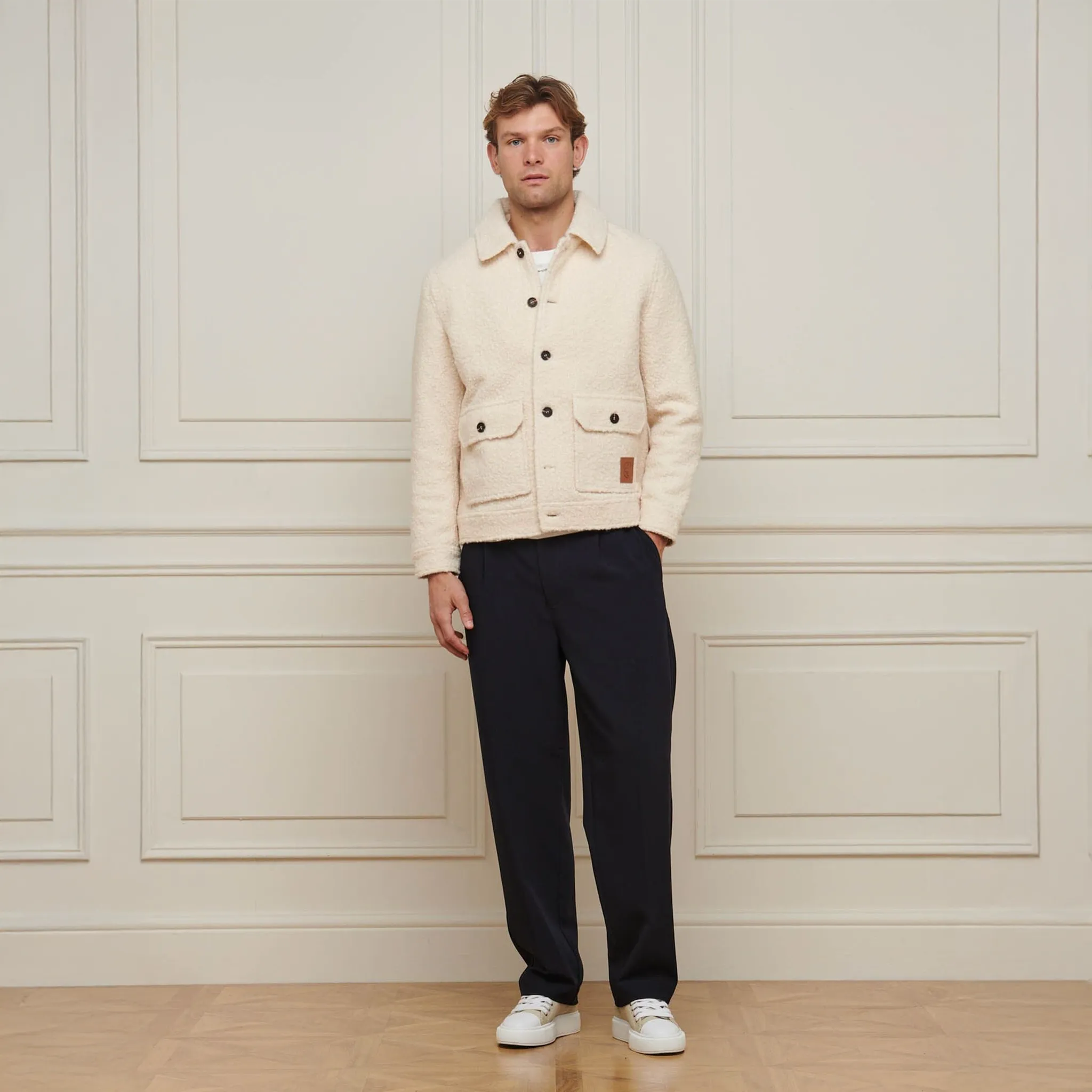 Belier Boucle Ecru Wool Jacket - Image 6