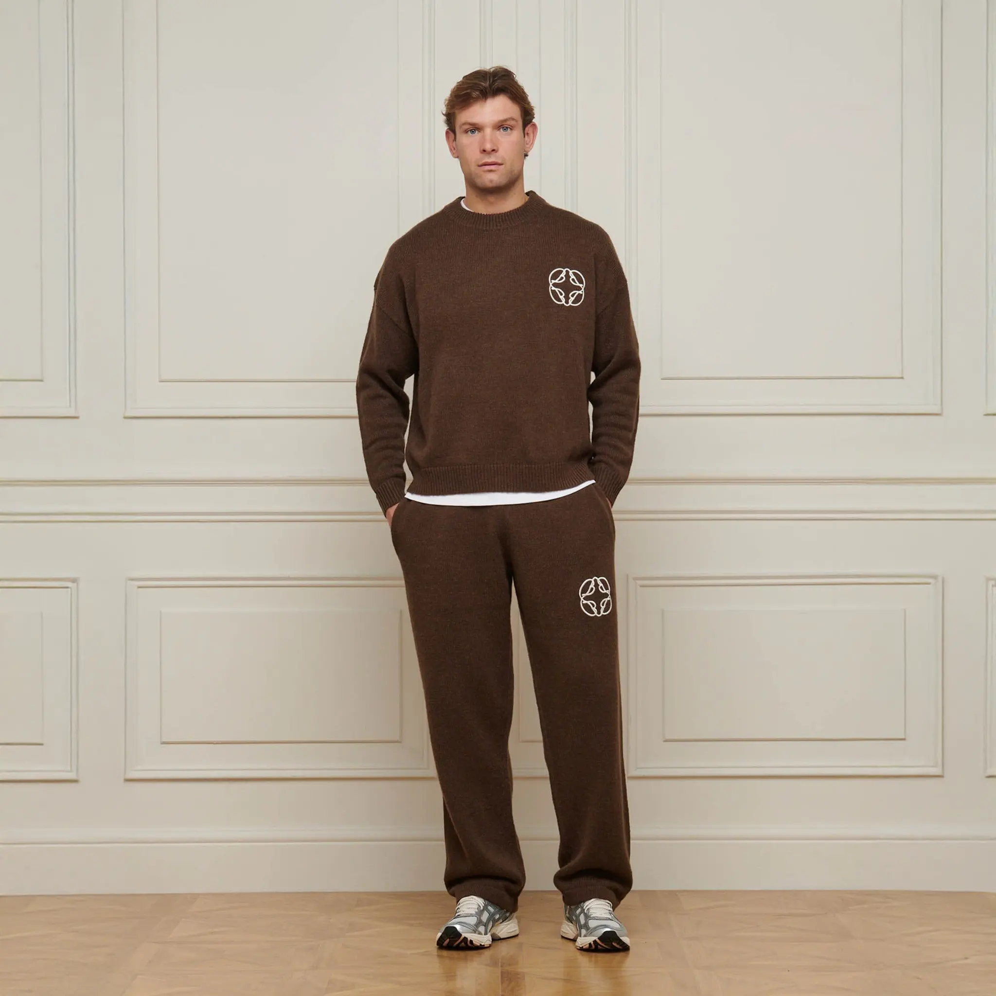 Belier Cropped Mohair Knit Brown Sweatshirt - Image 5