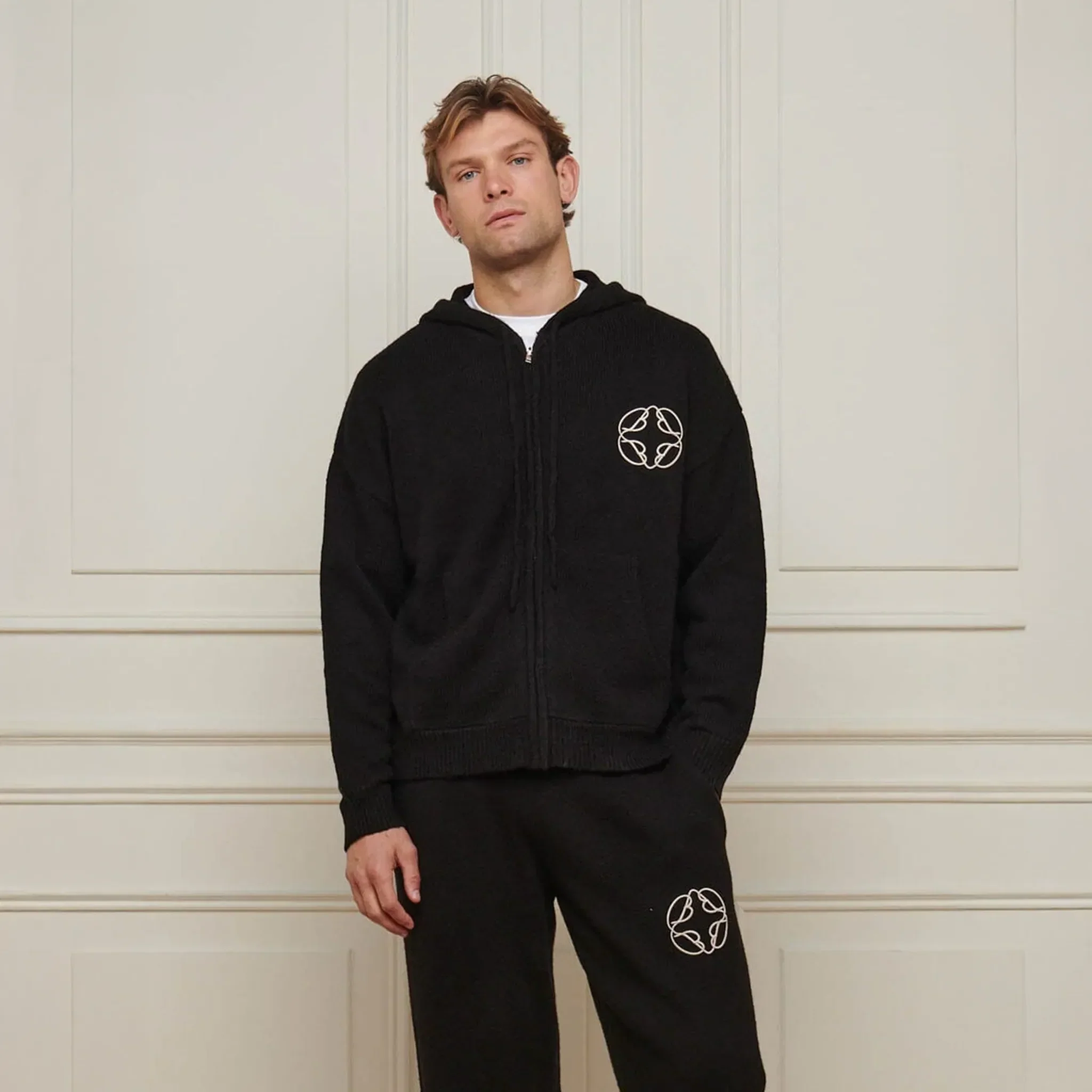 Belier Mohair Knit Black Hoodie - Image 4