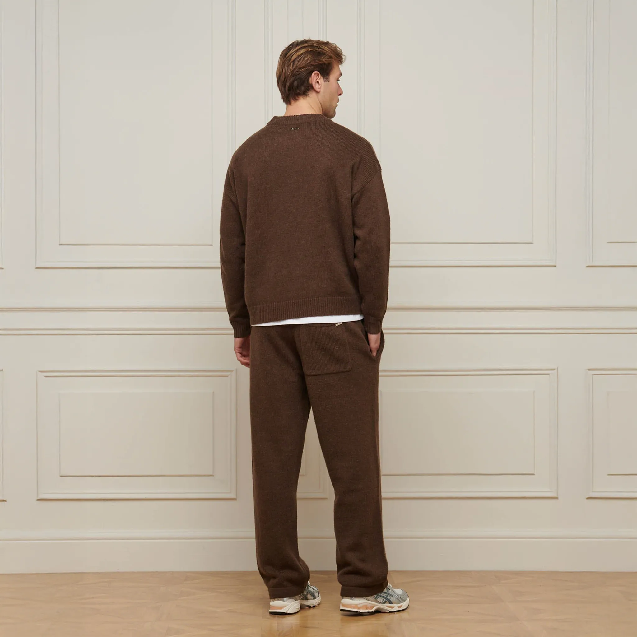 Belier Mohair Knit Brown Sweatpants - Image 4