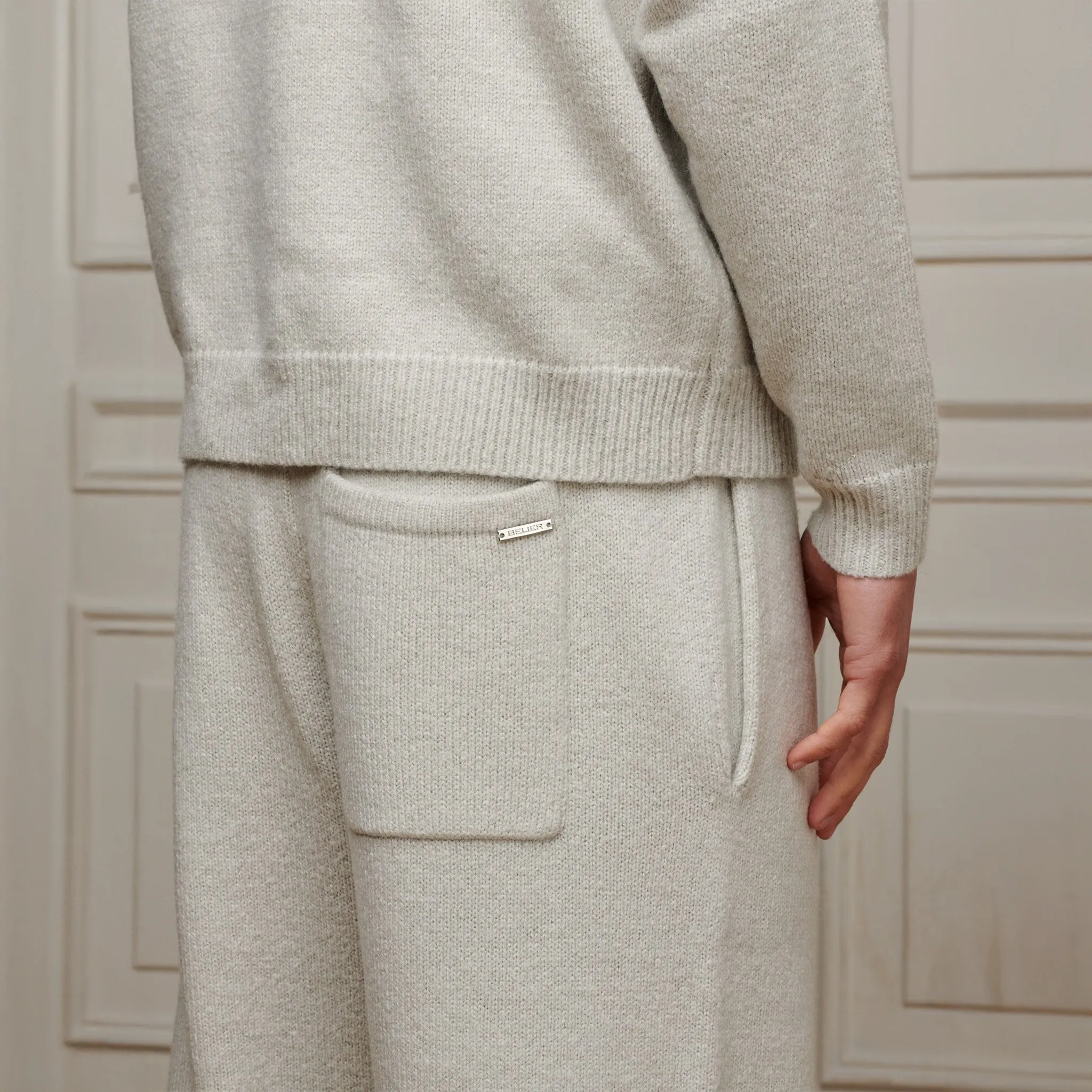 Belier Mohair Knit Marl Grey Sweatpants - Image 6