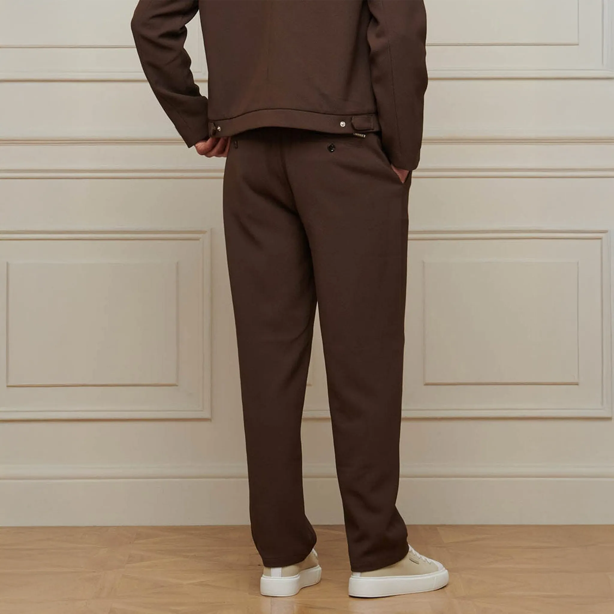 Belier Smart Textured Smart Brown Trousers - Image 2