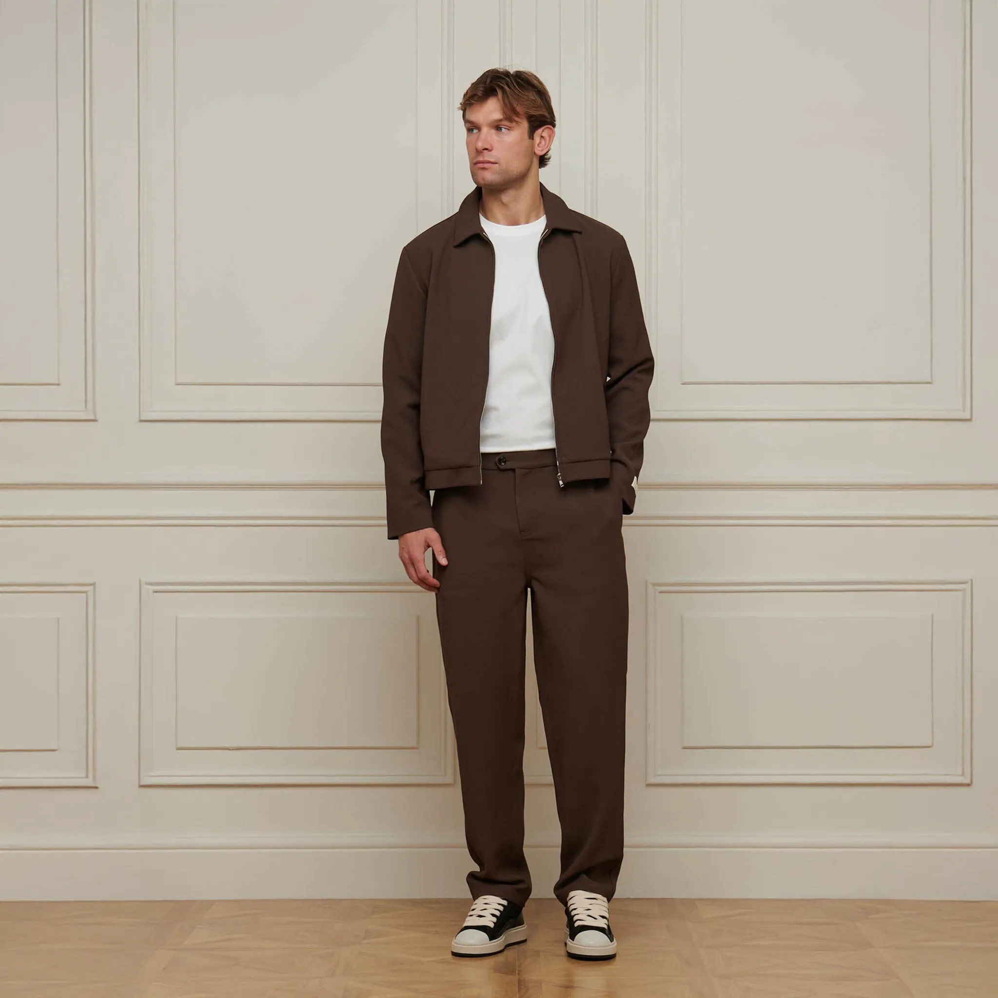 Belier Smart Textured Smart Brown Trousers - Image 6
