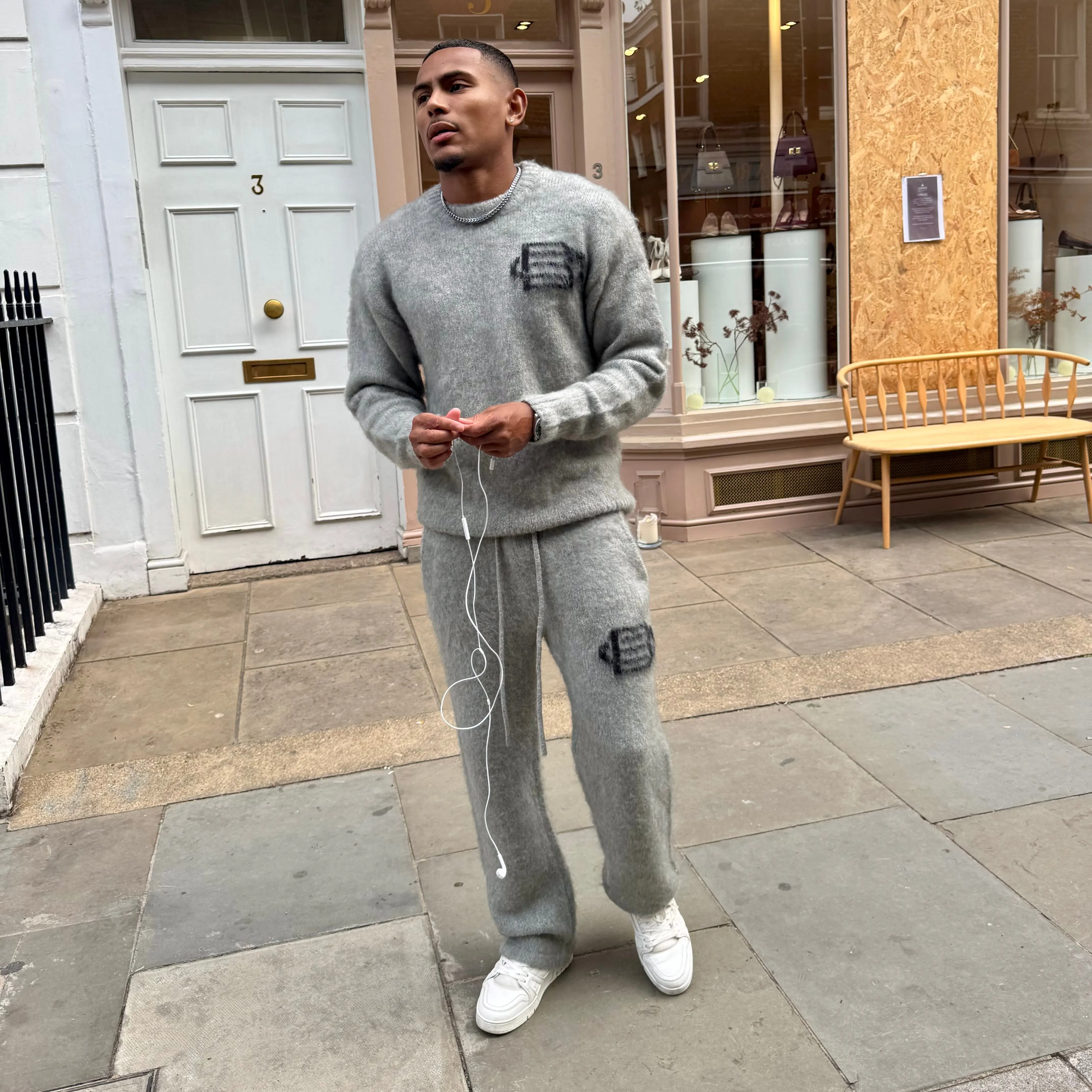 Bénir Clothing Mohair Knit BC Light Grey Sweatpants - Image 3