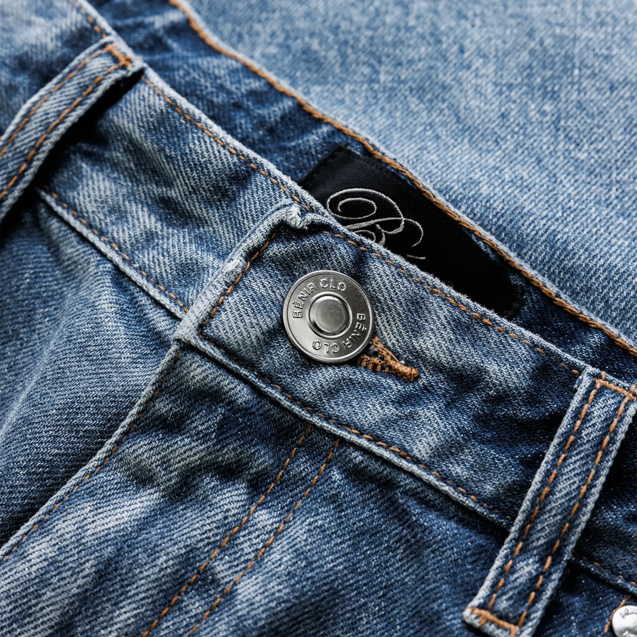 Bénir Clothing Relaxed Ripple Classic Blue Jeans - Image 5