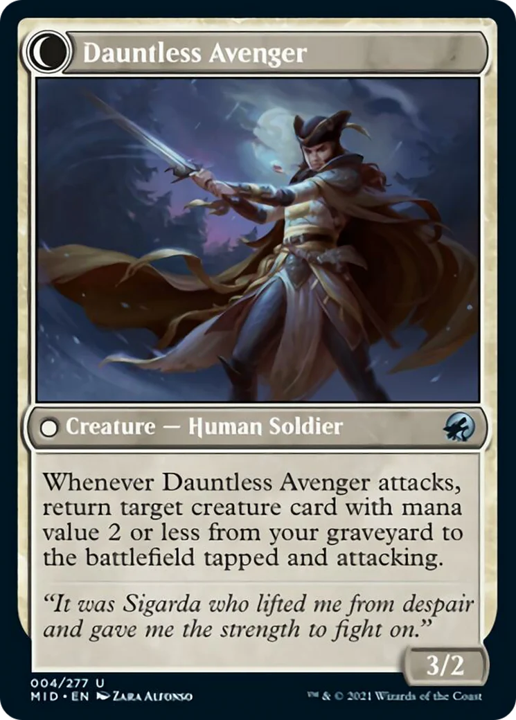 Bereaved Survivor // Dauntless Avenger [4] [Innistrad: Midnight Hunt] [Non-Foil] - Image 2