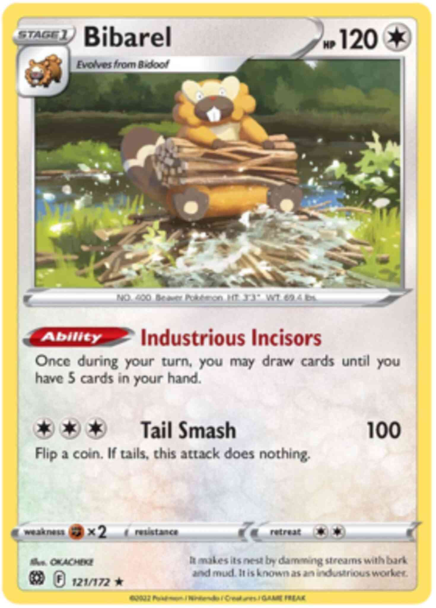 Bibarel - 121/172 - Rare Holo [swsh9-121] [Holo]