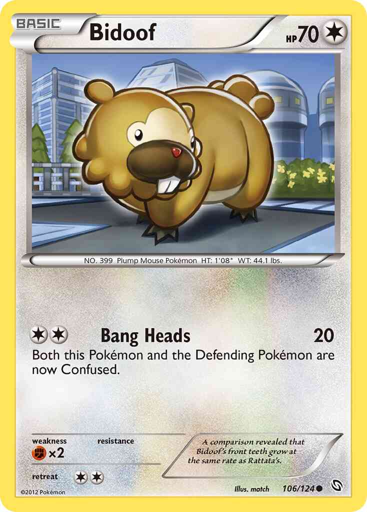 Bidoof - 106/124 - Common [bw6-106] [Reverse Holo]