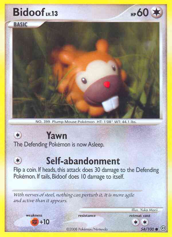 Bidoof - 54/100 - Common [dp7-54] [Reverse Holo]