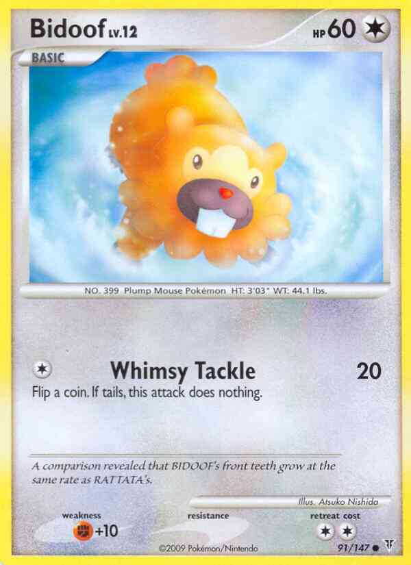 Bidoof - 91/147 - Common [pl3-91] [Reverse Holo]