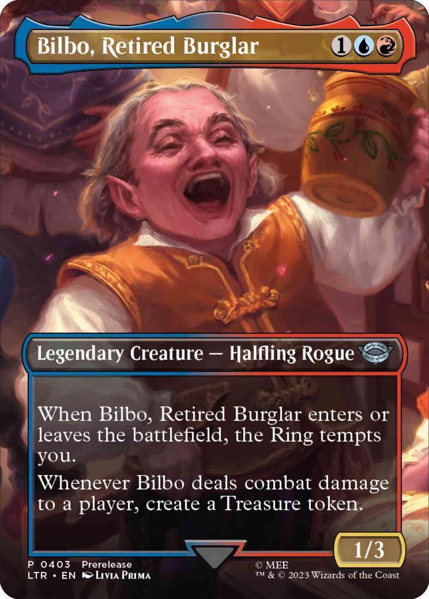 Bilbo, Retired Burglar [403] [Borderless] [Prerelease] [The Lord of the Rings: Tales of Middle-earth] [Non-Foil]