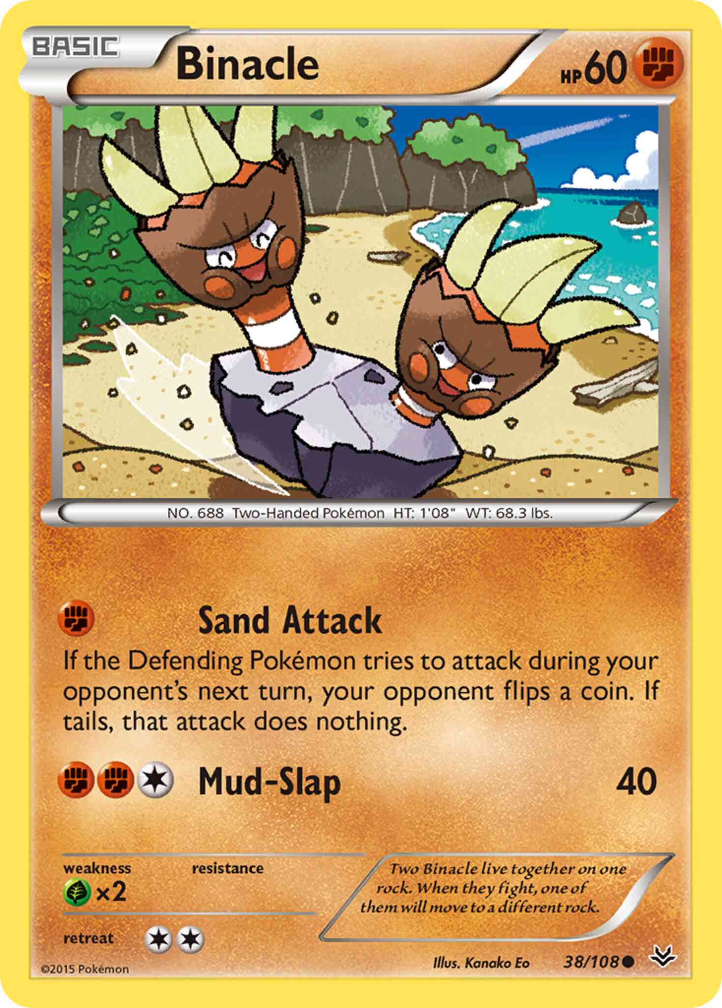 Binacle - 38/108 - Common [xy6-38] [Reverse Holo]