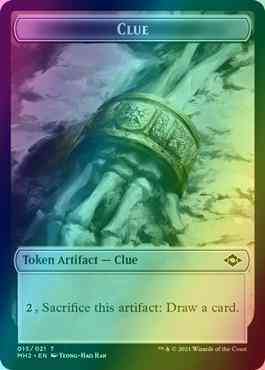 Bird Token (01) // Clue Token (15) [Modern Horizons 2 Tokens] [Foil] - Image 2